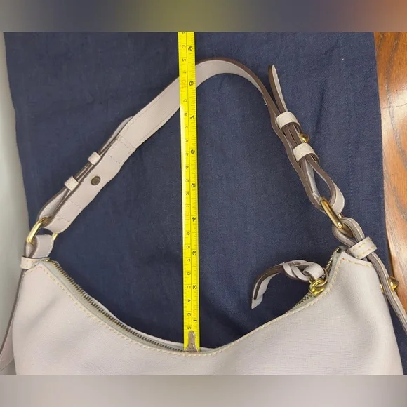 Dooney & Bourke Hobo light Grey Leather Shoulder Bag lg